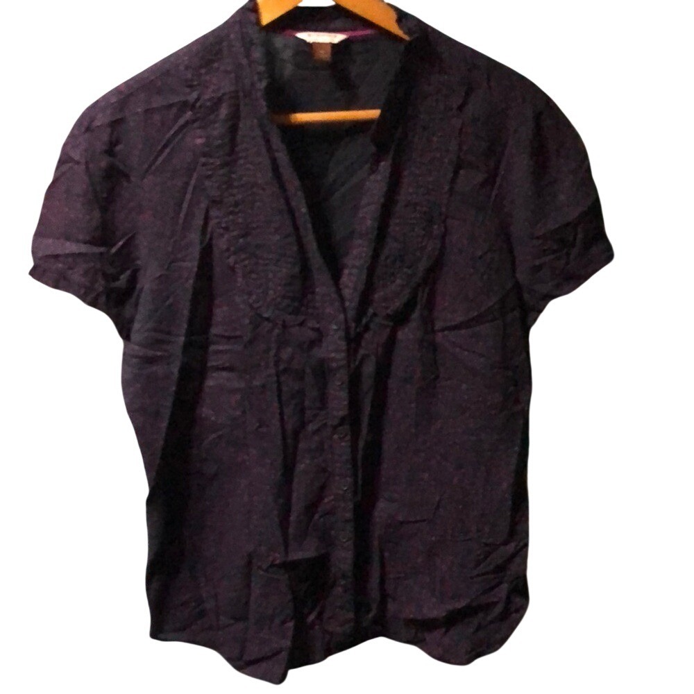 Sonoma Black Blouse‎ Lightweight Short-Sleeve Top
